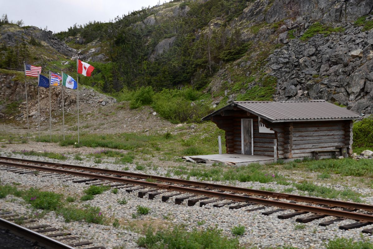 16 Crossing The Canada US Border From The White Pass and Yukon Route Train After leaving Fraser BC On The Tour From Whitehorse Yukon To Skagway